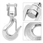 Mutuer Crochet de sécurité Crochet en acier inoxydable 304, Crochet de Levage Pivotant Accessoires de gréement avec loquet 650kg