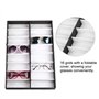 Boîte de Rangement Pliable Pour Lunettes, Boîte de Rangement Pour Montres 16 Verres à Grille, En Panneau de Fibres de Densité Mo