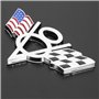 C-FUNN Métal V8 Drapeau Américain Moto Décoration Autocollants Voiture Emblème Badge Stickers