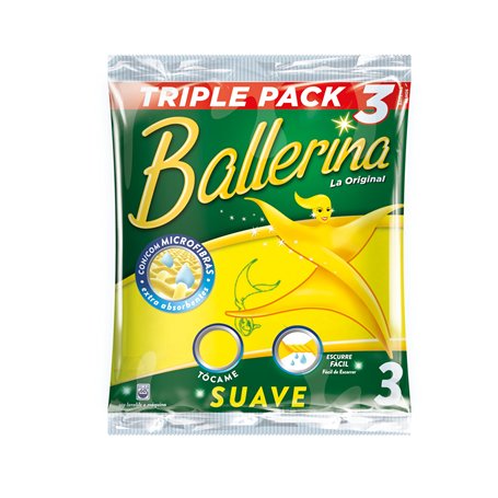 Ballerina Lot de 3 chiffons jaunes