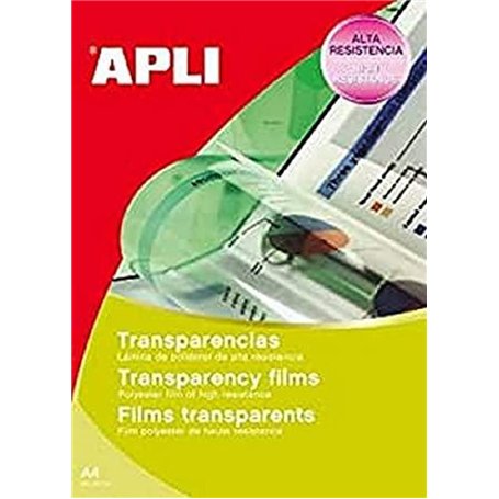 Apli 1062 - Films transparents en polyester A4 - Idéal pour présentations professionnelles et design