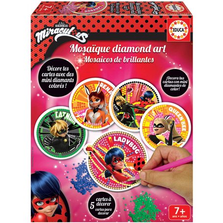 Educa - Miraculous Ladybug. Loisirs Créatifs. Mosaïque Diamond Art. Recommandé à partir de 7 ans (18927)