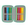 Trousse Fourre-Tout Triple Bluey Sisters Vert Eau 12,5 x 19,5 x 5,5 cm 37 Pièces