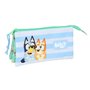 Trousse Fourre-Tout Triple Bluey Sisters Vert 22 x 12 x 3 cm