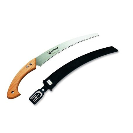 Altuna - Scie d'élagage 29602 - manche en bois - denture japonaise - robuste et très légère - lame courbée scie à main pour le b