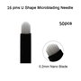50 pièces Lame Microblading Aiguilles de Microblading U noires en 0.20mm 18U 16U Sourcils Permanent Aiguilles (16U-0.2mm)