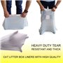Moliwen 1 emballages de 30 Sacs à Litière 91.5 × 45 cm pour Chat, Sacs avec Poignées pour Bac à Litière de Moyenne et Grande Tai