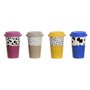 Tasse avec Couvercle DKD Home Decor Multicouleur animaux Urbaine 400 ml (4 Unités)