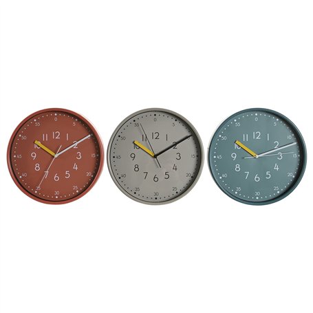 Horloge Murale DKD Home Decor Blanc Turquoise Terre cuite PVC Urbaine 30 x 4