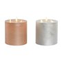 Bougie LED DKD Home Decor Doré Argenté 15 x 15 x 15 cm (AA) (2 Unités)