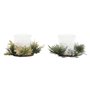 Bougie DKD Home Decor Doré Argenté Noël 15 x 15 x 5 cm (2 Unités)