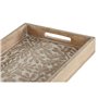 Jeux de plateaux Home ESPRIT Blanc Naturel Indien 44 x 29 x 5 cm (2 Unités)