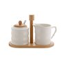 Sucrier Home ESPRIT Blanc Bambou Porcelaine 19