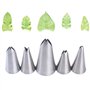 DUORUI Lot de 5 Douilles à Pâtisserie Embouts de Glaçage en Acier Inoxydable Réutilisable pour Décoration Gâteaux Forme de Feuil