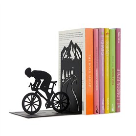 Balvi Serre-Livres Le Tour Couleur Noir Un Cycliste sur Une Montagne Métal