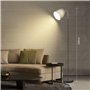 Aigostar Lampadaire Sur Pied Salon Vintange,Lampe Salon avec Interrupteur au Pied et Abat-Jour Gris,Halogene Lampadaire arc,Ampo