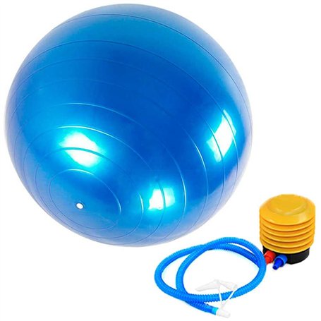 OcioDual Ballon Pilate Gym Sport Fitness Aerobic Yoga Body Fit 65cm Bleu avec Pompe Pilates Ball Rubber Training