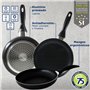 San Ignacio PK669 Batterie de Cuisine Sip 5 Pièces Casserole + Deux Faitouts avec Couvercle de Verre avec Set de 3 Poêles Ø16/20