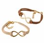 Mopec 4 unités. Bracelets en Cuir Symbole Infini. Deux Tons