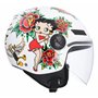 Casque moto Jet ECE homologué La Betty Blanc Taille M (57/58) Casque de moto pour homme Casque femme