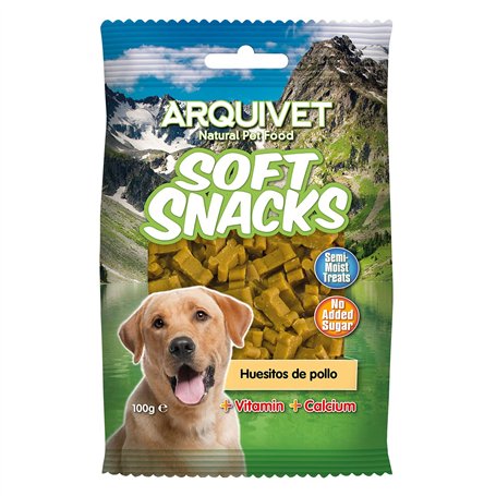 ARQUIVET Soft Snacks pour Chien os Poulet Pack 14 x 100 g - Snacks naturels pour Chiens de Toutes Races - Récompenses