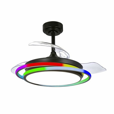 Ventilateur de Plafond CristalRecord ANTILA MINI RGB BK RETRAC Noir