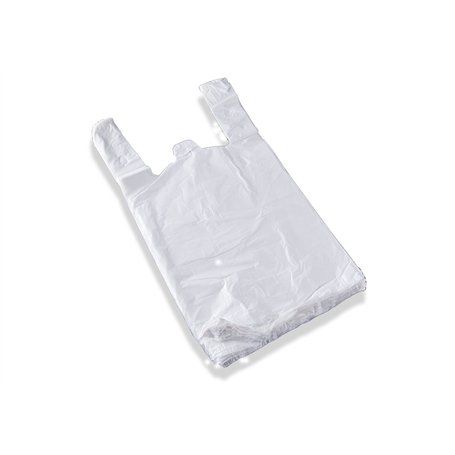 PAMPOLS Sacs en plastique résistants de type T-shirt | Taille HDPE 35X50 Blanc | Paquet de 200 unités