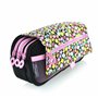 PracticDomus Trousse de rangement triple avec fermeture éclair individuelle, trousse pour matériel scolaire et voyage, Fleuri, T