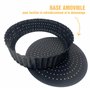 MGE - Moule à Tarte Perforé/Moule à Quiche avec Fond Amovible - Plat à Quiche - Moule Tartelette - Moules à Gâteaux Rond - Revêt
