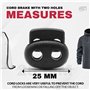 DOJA Barcelona | Arret de Cordon | Pack 25 | Stop Cordon 2 Trous | Largeur 25mm | en Plastique | Serre Cordon Oval Noir | pour C