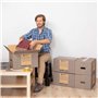 packer PRO Lot de 10 Boîtes en Carton pour Déménagement et Rangement avec Poignées et Ruban Adhésif, Carton Ultra Résistant, 43x