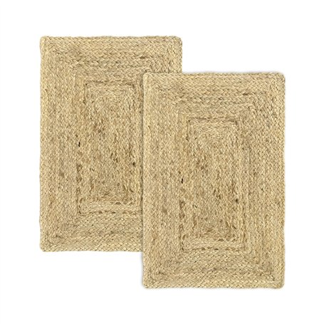 HAMID Pack 2 Tapis en Jute Alhambra Couleur Naturelle