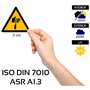 DIN EN ISO 7010 polyester jaune noir (50 mm - 10 pi