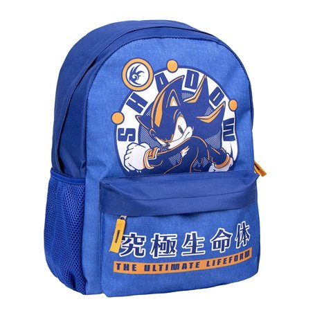 Sac à Dos Casual Sonic - Orange et Bleu - 30x14x41 cm - en Polyester - Poche Latérale