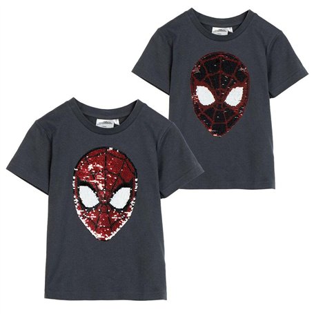 Spider-Man T-Shirt à Manches Courtes pour Enfant Gris foncé - Marque EAN : 8445484499902 - Taille : 6 Ans