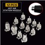 Kit de Buses Rondes pour Pistolet Thermique en Acier 12 pièces pour Station de soudage à Air Chaud 850 Station de soudage à Air 