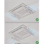 WITFORMS /CASSETTE - Déflecteur d'air AC réglable adapté aux sorties de climatiseurs à cassette. Améliore la circulation du refr