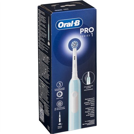 Oral-B Brosse à dents électrique rechargeable série 1 bleu avec 1 tête de rechange. 1 brosse à dents