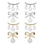 Youery 8 Pièces Mode Broche de Perle Simulée Épingle ，Femmes Arcs Décoratifs Clips De ，pour la Fixation de Pull