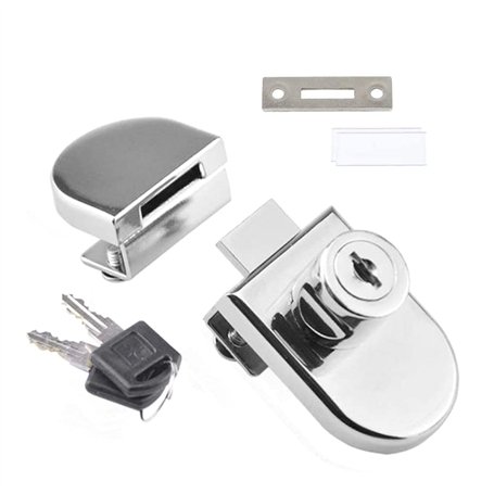 Serrure de porte de vitrine d'armoire en verre à pivot unique Serrure d'armoire en verre pour porte en verre de 5 à 8 mm avec 2