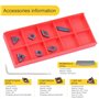 21 pièces 10 x 10 mm Porte-Outil De Tournage，Tournage en Carbure Multifonctionnel Support Alésoir avec Inserts De Carbure, pour 