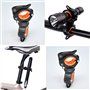 Amindz 2 Pièces Universel Clip Lampe Torche Vélo,Supports de Lampe de Vélo Réglables à 360°,Fixation Torche Vélo,Support Lampe T