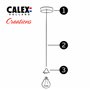 Calex 60 W 250 V - Cordon enroulé en tissu - Noir/gris - Longueur : 1,5 m