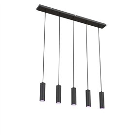 CALEX Suspension Intelligente - Smart GU10-5 Lumières - Noir Mat - Aluminium - Spots Orientables - Installation Facile