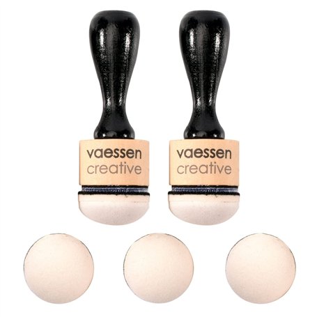 Vaessen creative Lot de 2 Outils Comprend 5 mousses à Encre Semi-circulaires en Bois