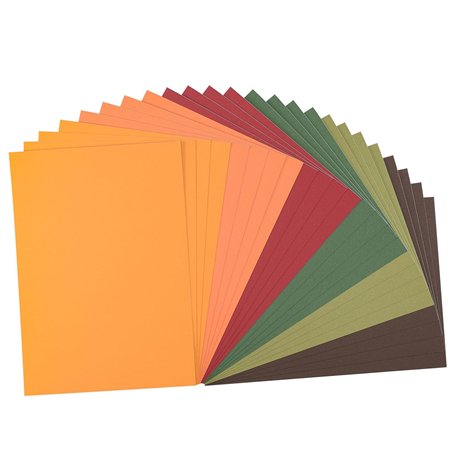 Florence Papier Cartonné Autocollant Couleurs Assorties - A4 - Automne - 24 feuilles - 216 g/m² - Lisse - Papier Auto-Adhésif po