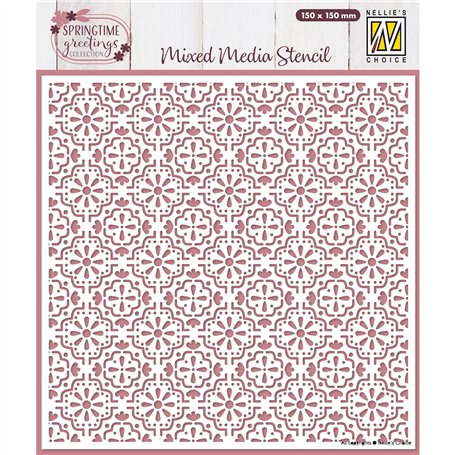 Vaessen Creative Nellie's Choice Pochoir Carreau de Pâques 15 x 15 cm-Scrapbooking Matériel Réutilisable pour Peinture