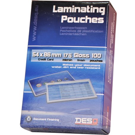 DESQ® Lot de 100 pochettes de plastification pour cartes de crédit
