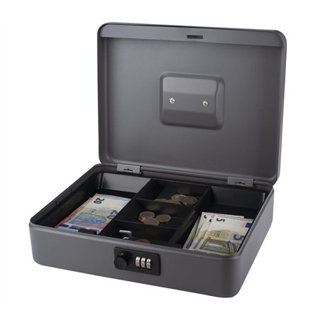 PAVO 8014408 12 pouces Cash Boite avec Combination Lock - Foncé Gris