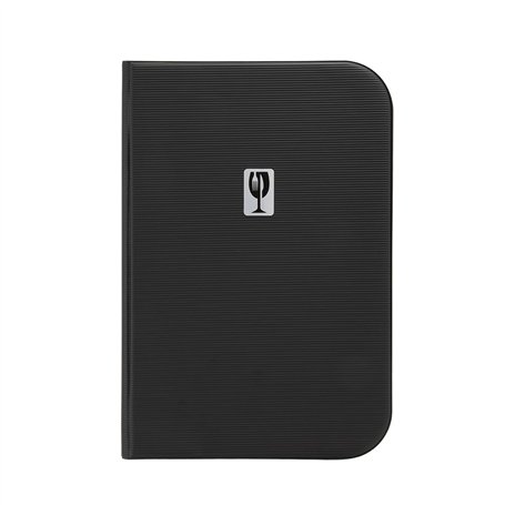 SECURIT - Porte-Menu Essential Line - 6 Inserts Fixes Double Face = 12 Pages A4 - Couverture PVC rigide avec Plaque Sérigraphiée